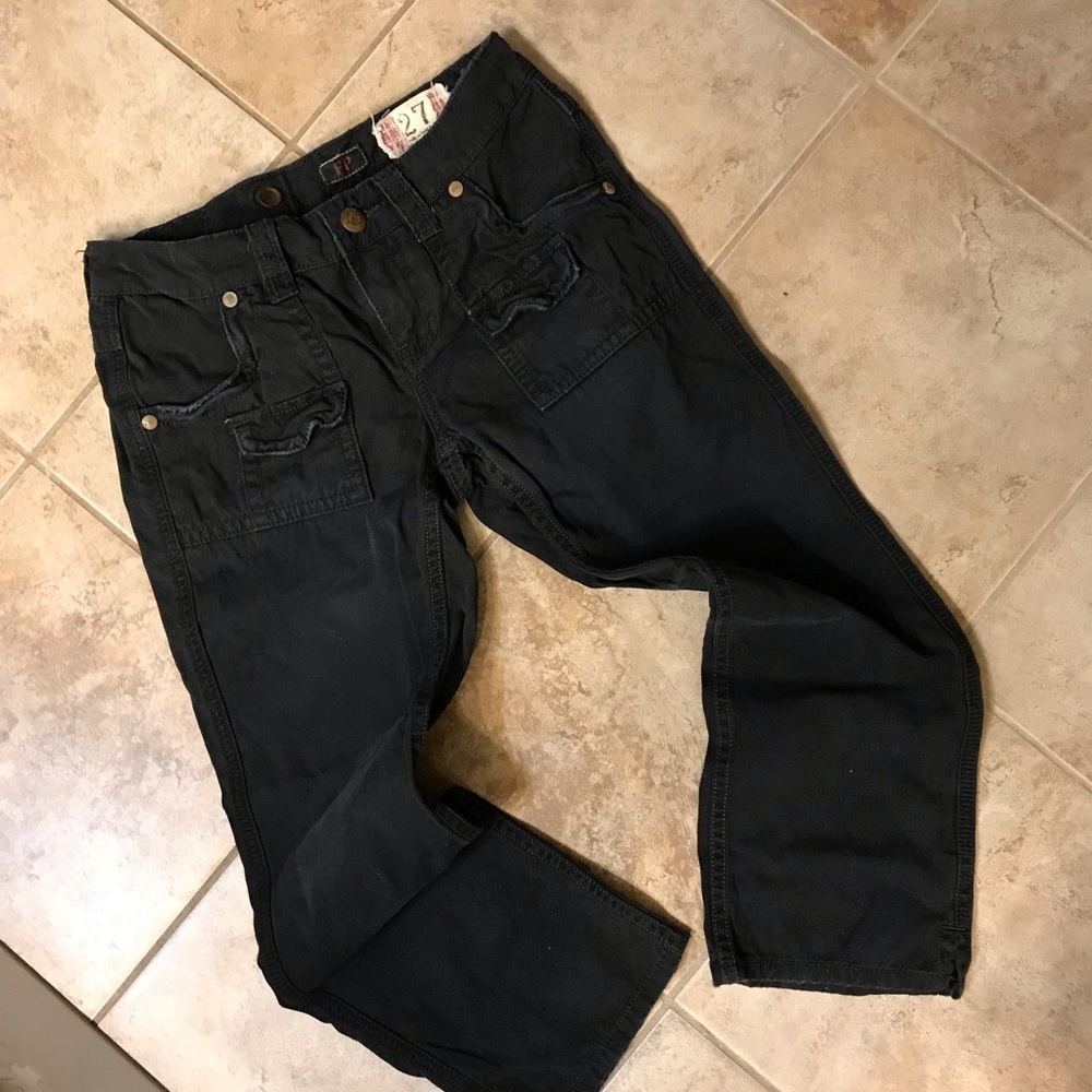 ☮️VINTAGE FREE PEOPLE Cropped Jeans
